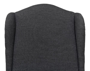 Sarreid Black High Back Dining Chair Set Of 2 - Elegant Beech Wood Frame, Soft Black Fabric & Stylish Tacks Black  53174