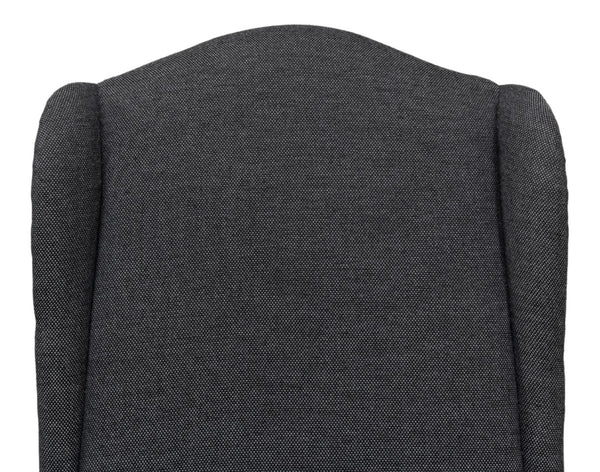 Sarreid Black High Back Dining Chair Set Of 2 - Elegant Beech Wood Frame, Soft Black Fabric & Stylish Tacks Black  53174