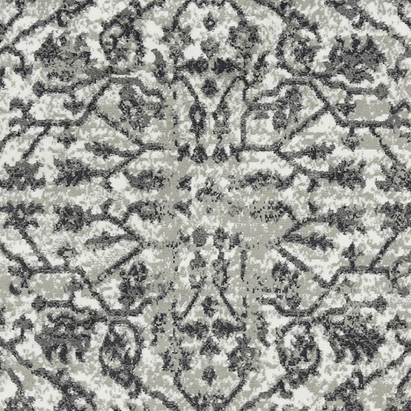 HomeRoots 10' Elegant Ivory Gray Floral Area Rug – Durable, Stain Resistant, Perfect for Family Living Spaces 6' X 9' 531750