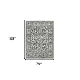 Homeroots 6' X 9' Gray And Dark Gray Floral Power Loom Area Rug  Polypropylene 531750