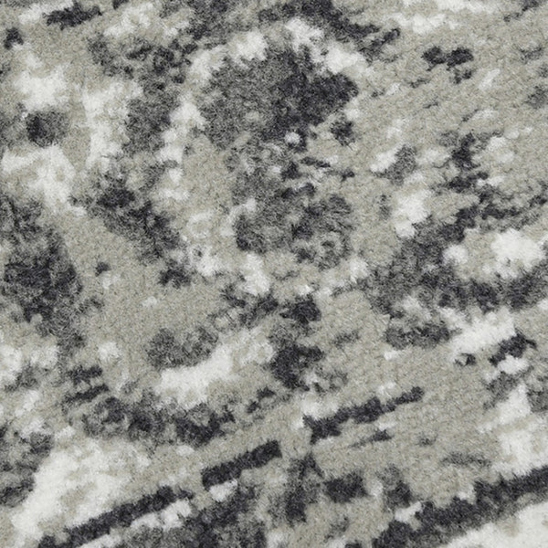HomeRoots 10' Elegant Ivory Gray Floral Area Rug – Durable, Stain Resistant, Perfect for Family Living Spaces 6' X 9' 531750