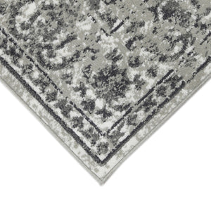 HomeRoots 10' Elegant Ivory Gray Floral Area Rug – Durable, Stain Resistant, Perfect for Family Living Spaces 8' X 10' 531751