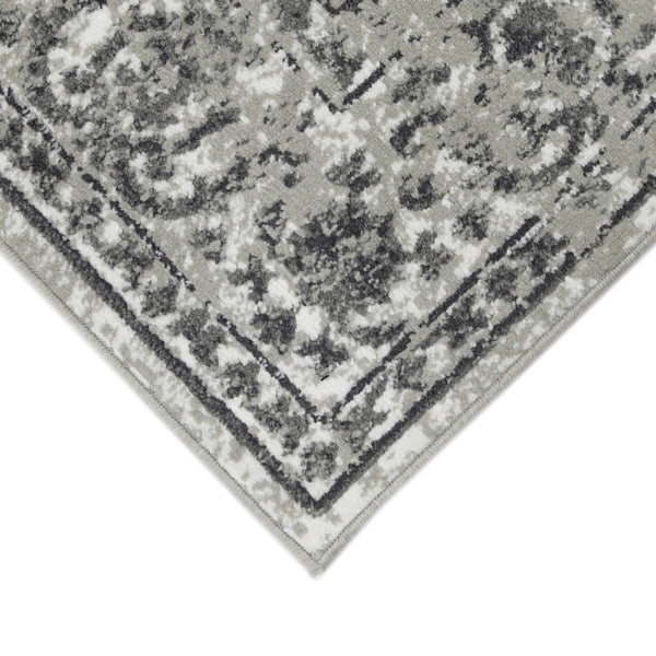 HomeRoots 10' Elegant Ivory Gray Floral Area Rug – Durable, Stain Resistant, Perfect for Family Living Spaces 8' X 10' 531751