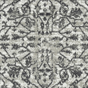 HomeRoots 10' Elegant Ivory Gray Floral Area Rug – Durable, Stain Resistant, Perfect for Family Living Spaces 9' X 12' 531753