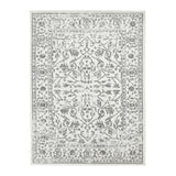 Homeroots 10' Gray And Light Gray Floral Power Loom Runner Rug  Polypropylene 531756