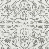 Homeroots 10' Gray And Light Gray Floral Power Loom Runner Rug  Polypropylene 531756