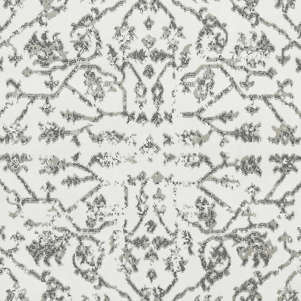 HomeRoots 10' Elegant Ivory Gray Floral Area Rug – Durable, Stain Resistant, Perfect for Family Living Spaces 6' X 9' 531758