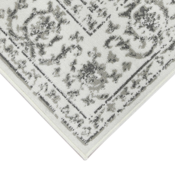 HomeRoots 10' Elegant Ivory Gray Floral Area Rug – Durable, Stain Resistant, Perfect for Family Living Spaces 8' X 10' 531759