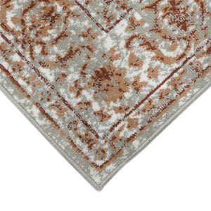 HomeRoots 10' Elegant Ivory Gray Floral Area Rug – Durable, Stain Resistant, Perfect for Family Living Spaces 10' X 14' 531762