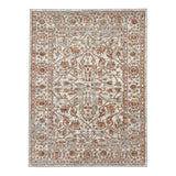 Homeroots 10' Rust And Gray Floral Power Loom Runner Rug  Polypropylene 531764