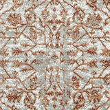 Homeroots 10' Rust And Gray Floral Power Loom Runner Rug  Polypropylene 531764