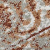 Homeroots 10' Rust And Gray Floral Power Loom Runner Rug  Polypropylene 531764