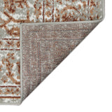 Homeroots 10' Rust And Gray Floral Power Loom Runner Rug  Polypropylene 531764