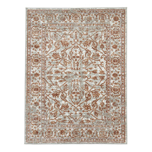 HomeRoots 10' Elegant Ivory Gray Floral Area Rug – Durable, Stain Resistant, Perfect for Family Living Spaces 8' X 10' 531767