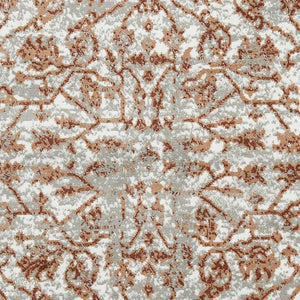 HomeRoots 10' Elegant Ivory Gray Floral Area Rug – Durable, Stain Resistant, Perfect for Family Living Spaces 8' X 10' 531767