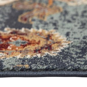 Homeroots 8' X 10' Teal Rust And Orange Oriental Power Loom Area Rug  Polypropylene 531772