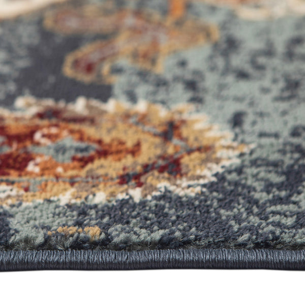 Homeroots 9' X 12' Teal Rust And Orange Oriental Power Loom Area Rug  Polypropylene 531773