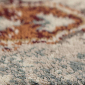 Homeroots 5' X 8' Beige Rust And Navy Oriental Power Loom Area Rug  Polypropylene 531775