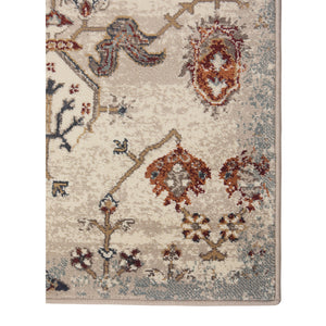 Homeroots 9' X 12' Beige Rust And Navy Oriental Power Loom Area Rug  Polypropylene 531777