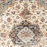 Homeroots 5' X 8' Ivory Navy And Orange Medallion Power Loom Area Rug  Polypropylene 531779