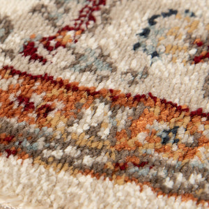 HomeRoots 8' Beige Rust and Navy Floral Medallion Area Rug – Timeless Power Loom Design for Any Space 8' X 10' 531788