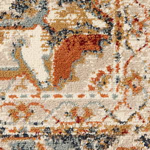 HomeRoots 8' Ivory Tan and Gold Medallion Area Rug - Elegant Power Loomed Design for Timeless Home Style 9' X 12' 531797
