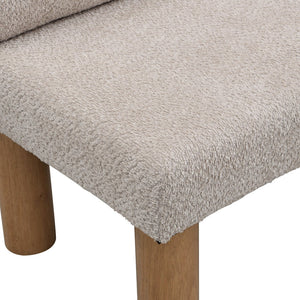 English Elm Upholstered Dining and Entryway Bench with Rubberwood Legs Padded Seat 300 Lb Capacity Light Grey,Natural N779P371712E