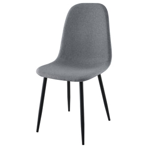English Elm Jazmine Grey Upholstered Dining Side Chair Set of 4 – Modern Minimalist Bucket Seats, Armless Comfort, Space-Saving Elegance B062P299822