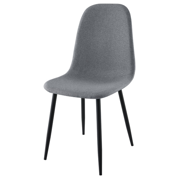 English Elm Jazmine Grey Upholstered Dining Side Chair Set of 4 – Modern Minimalist Bucket Seats, Armless Comfort, Space-Saving Elegance B062P299822