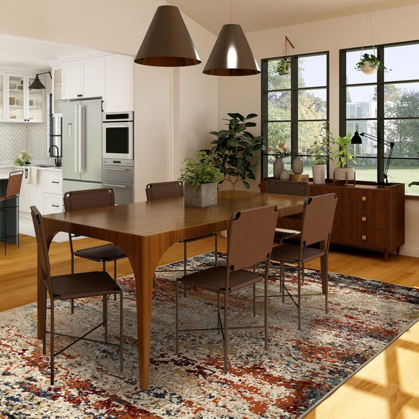 HomeRoots 8' Bold Orange and Black Abstract Power Loom Area Rug - Modern Style for High-Traffic Spaces 8' X 10' 531800