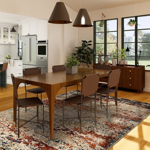 HomeRoots 8' Bold Orange and Black Abstract Power Loom Area Rug - Modern Style for High-Traffic Spaces 9' X 12' 531801