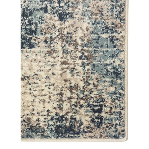 HomeRoots 8' Abstract Ivory Blue and Gray Area Rug – Contemporary Style, Durable, Soft, and Easy Care for Homes 8' X 10' 531808