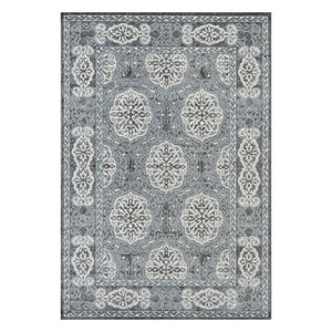 Homeroots 8' X 10' Charcoal And Ivory Medallion Power Loom Area Rug  Polypropylene 531816