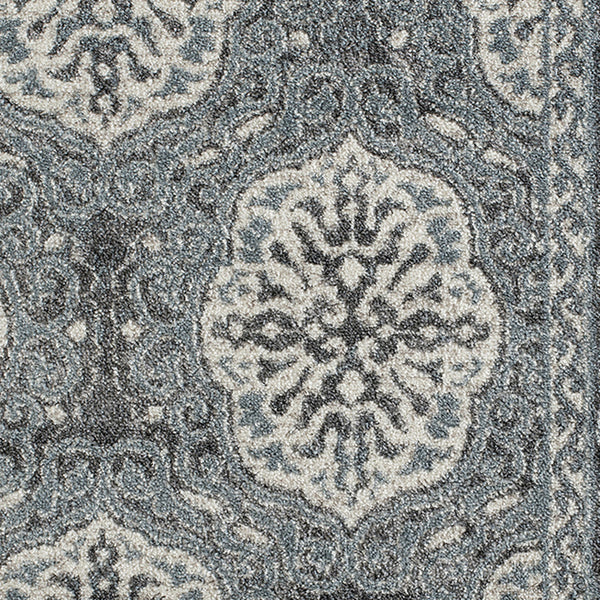 Homeroots 8' X 10' Charcoal And Ivory Medallion Power Loom Area Rug  Polypropylene 531816