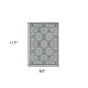 Homeroots 8' X 10' Charcoal And Ivory Medallion Power Loom Area Rug  Polypropylene 531816