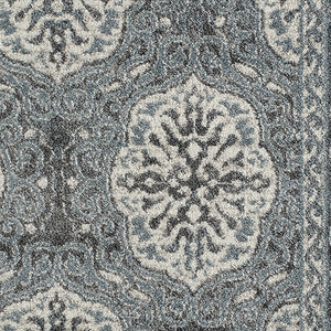 Homeroots 9' X 12' Charcoal And Ivory Medallion Power Loom Area Rug  Polypropylene 531817