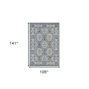 Homeroots 9' X 12' Charcoal And Ivory Medallion Power Loom Area Rug  Polypropylene 531817