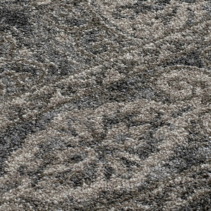 Homeroots 6' Charcoal And Ivory Medallion Power Loom Runner Rug - Stylish, Stain-resistant Design For Any Space 2' X 6' Polypropylene 531819