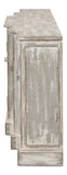 Sarreid Waterfall Front Credenza - Distressed Grey/White Finish, Solid Pine Wood & Elegant Cast Metal Pulls Grey  53181