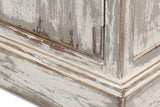 Sarreid Waterfall Front Credenza - Distressed Grey/White Finish, Solid Pine Wood & Elegant Cast Metal Pulls Grey  53181