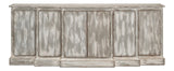 Sarreid Waterfall Front Credenza - Distressed Grey/White Finish, Solid Pine Wood & Elegant Cast Metal Pulls Grey  53181