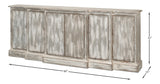 Sarreid Waterfall Front Credenza - Distressed Grey/White Finish, Solid Pine Wood & Elegant Cast Metal Pulls Grey  53181