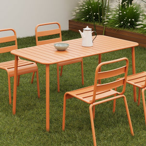 English Elm Sella Long Table In Claret Red - Stylish, Weather-Resistant Outdoor Dining For Balconies & Gardens W3318P308296-GIGA