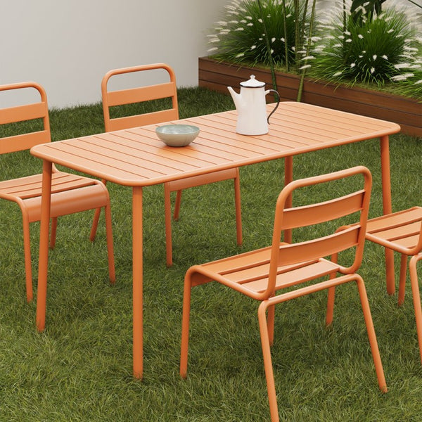 English Elm Sella Long Table In Claret Red - Stylish, Weather-Resistant Outdoor Dining For Balconies & Gardens W3318P308296-GIGA