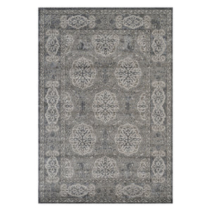 Homeroots 4' X 6' Charcoal And Gray Medallion Power Loom Area Rug  Polypropylene 531820