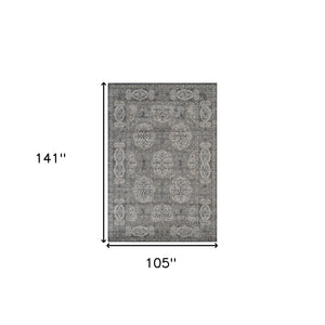 Homeroots 9' X 12' Charcoal And Gray Medallion Power Loom Area Rug  Polypropylene 531825