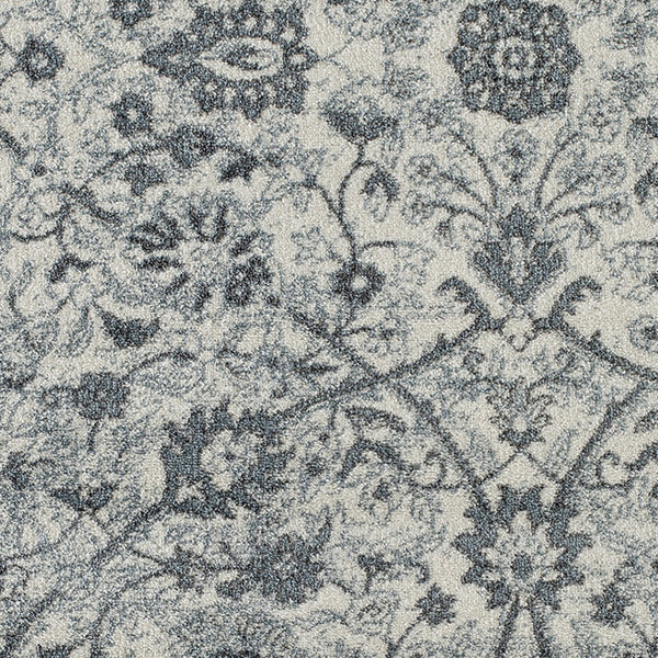 Homeroots 6' Charcoal And Gray Floral Power Loom Runner Rug - Stain Resistant, Stylish Design For Any Room 2' X 6' Polypropylene 531827