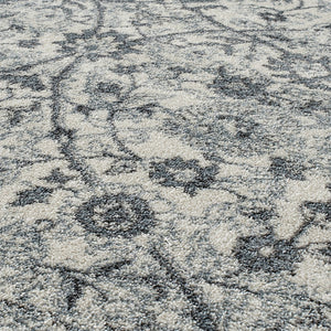 Homeroots 6' Charcoal And Gray Floral Power Loom Runner Rug - Stain Resistant, Stylish Design For Any Room 2' X 6' Polypropylene 531827