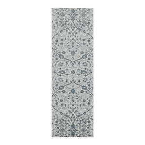 Homeroots 6' Charcoal And Gray Floral Power Loom Runner Rug - Stain Resistant, Stylish Design For Any Room 2' X 6' Polypropylene 531827