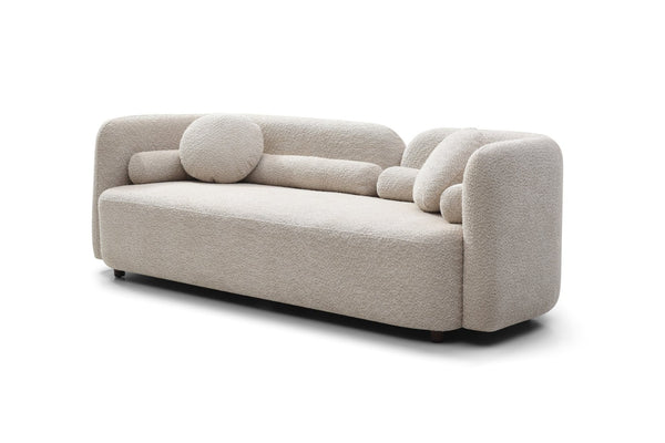 English Elm C3-2508, Boucle Fleece Sofa Set with Overstuffed Cushions for Modern Living Rooms W2664S00064